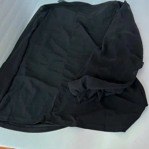 Atelier 29 Black Tie Front Blouse with Sheer Sleeves NWOT - Picture 6 of 6